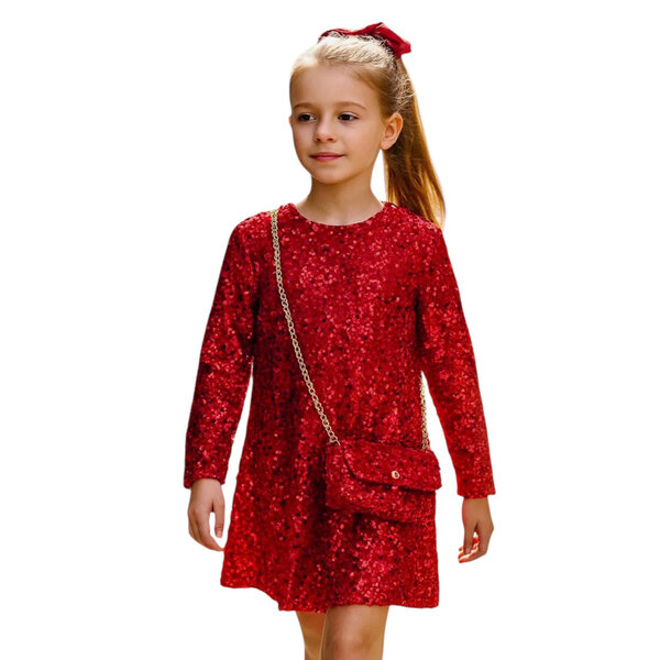 Party Sparkle Dress - Red/Red