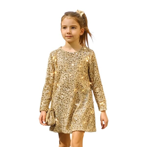 Party Sparkle Dress - Champagne/Gold