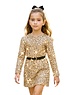  Most Sparkle Dress & Belt - Champagne/Gold