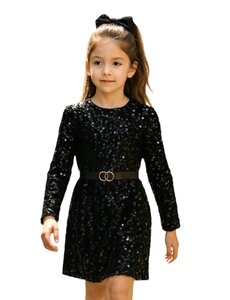 Most Sparkle Dress & Belt - Black/Black