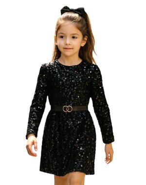  Most Sparkle Dress & Belt - Black/Black