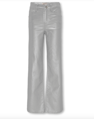 ONLY GIRLS Only - KOG Juicy Wide Metal Coated Pants - Silver