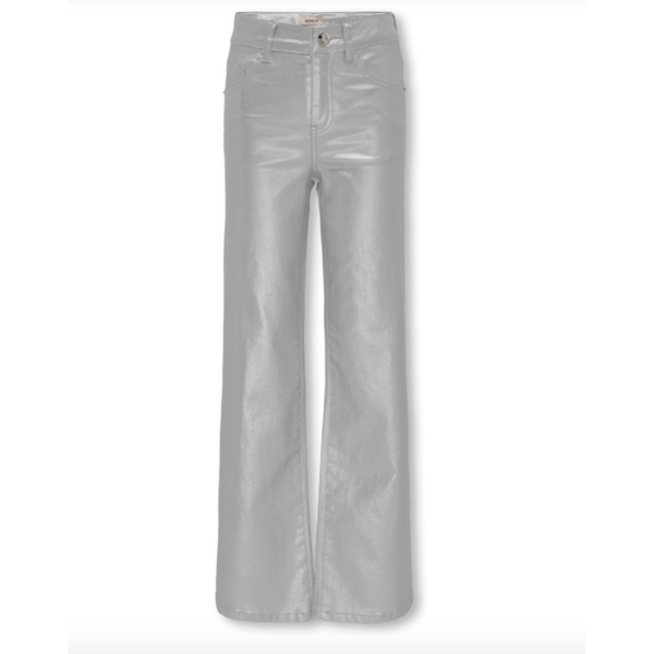 ONLY GIRLS Only - KOG Juicy Wide Metal Coated Pants - Silver