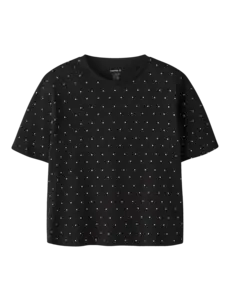NAME IT Name It - NKF Ruaja Nreg Top - Black/Silver Dots