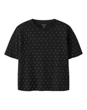 NAME IT Name It - NKF Ruaja Nreg Top - Black/Silver Dots