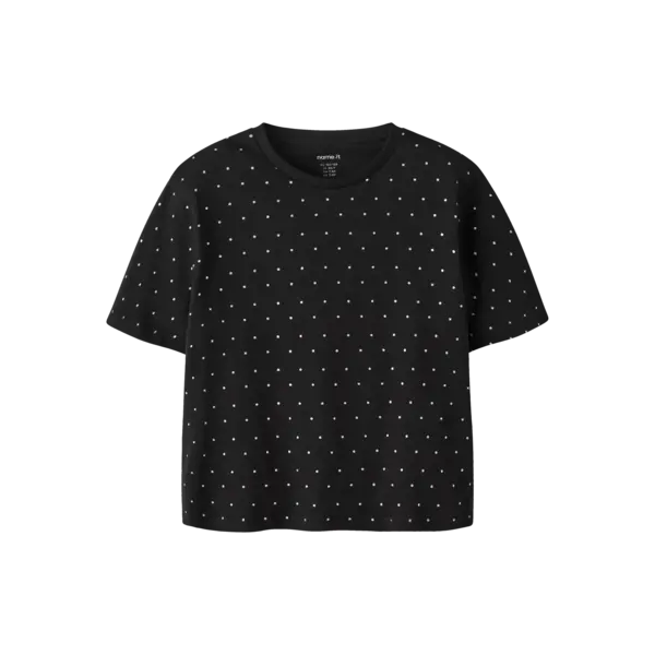 NAME IT Name It - NKF Ruaja Nreg Top - Black/Silver Dots