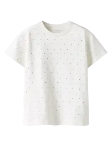 NAME IT Name It - NKF Ruaja Nreg Top - Bright White/Silver Dots