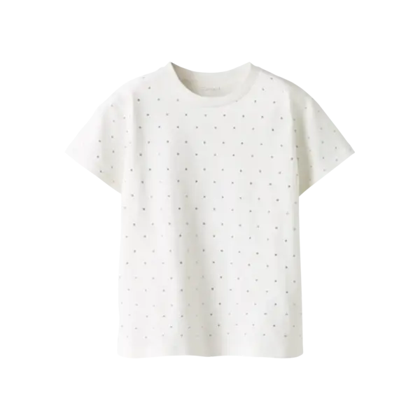 NAME IT Name It - NKF Ruaja Nreg Top - Bright White/Silver Dots