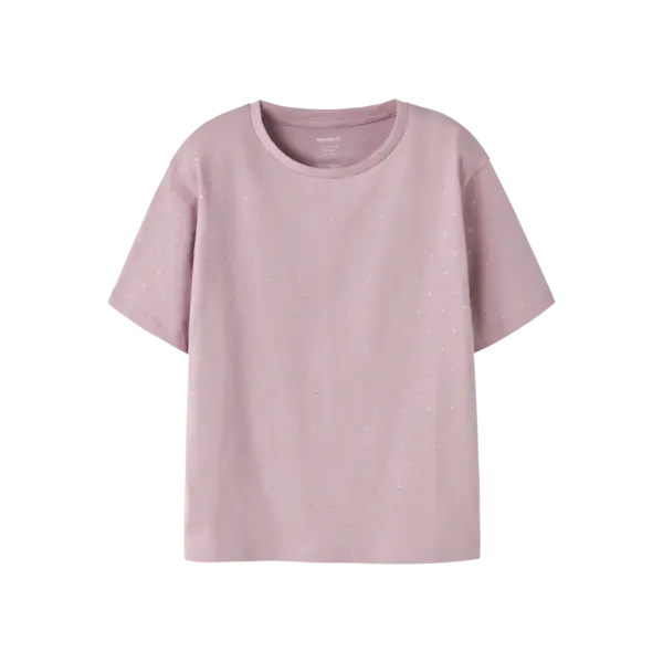 NAME IT Name It - NKF Ruaja Nreg Top - Powder Pink/Silver Dots