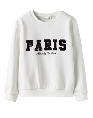 NAME IT Name It - NKF Retta Nreg Paris Sweater - Bright White/Black