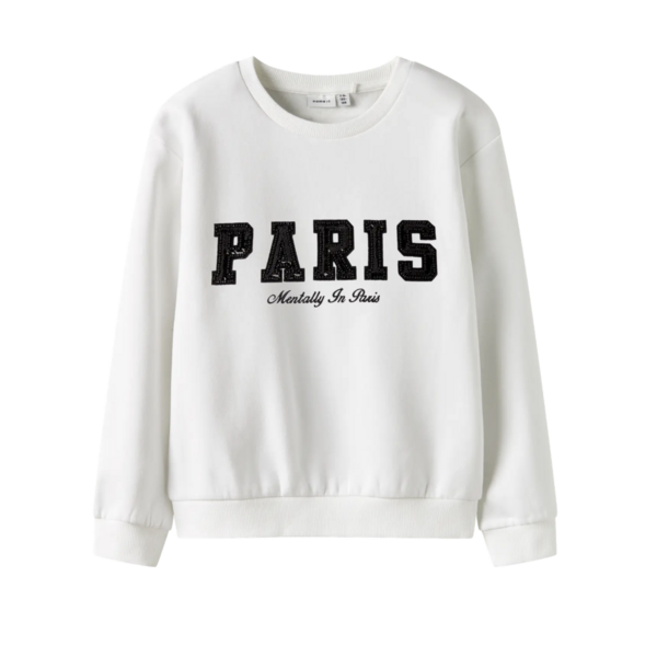 NAME IT Name It - NKF Retta Nreg Paris Sweater - Bright White/Black