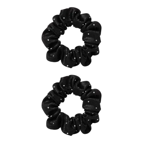 Name it - NKF Glitter 2P Hairelastics Scrunchies - Black/Silver
