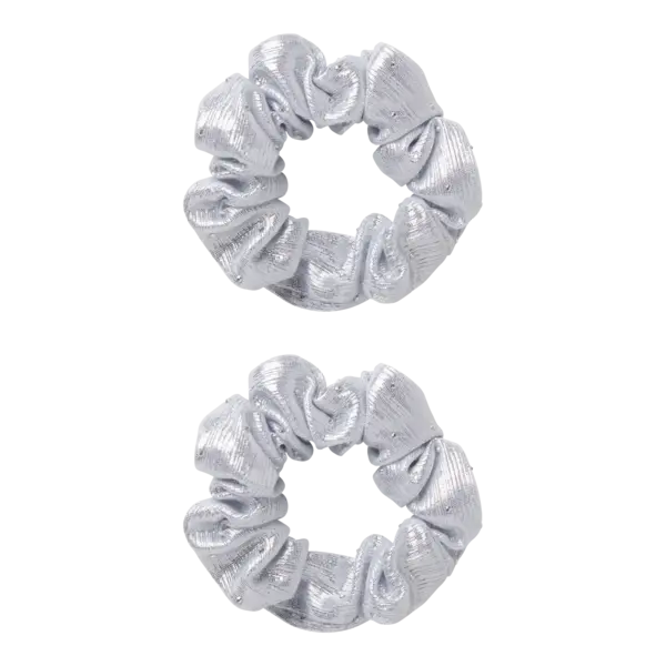 NAME IT Name it - NKF Glitter 2P Hairelastics Scrunchies - Silver/Silver