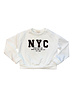  NYC Teddy Print Sweater - White/Brown