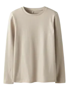 NAME IT Name It - NKF Ribea Little Sparkle Slim Top- Beige/Champagne