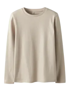NAME IT Name It - NKF Ribea Little Sparkle Slim Top- Beige/Champagne