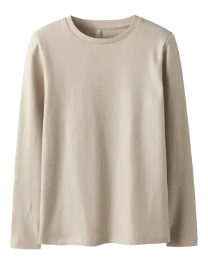 NAME IT Name It - NKF Ribea Little Sparkle Slim Top- Beige/Champagne