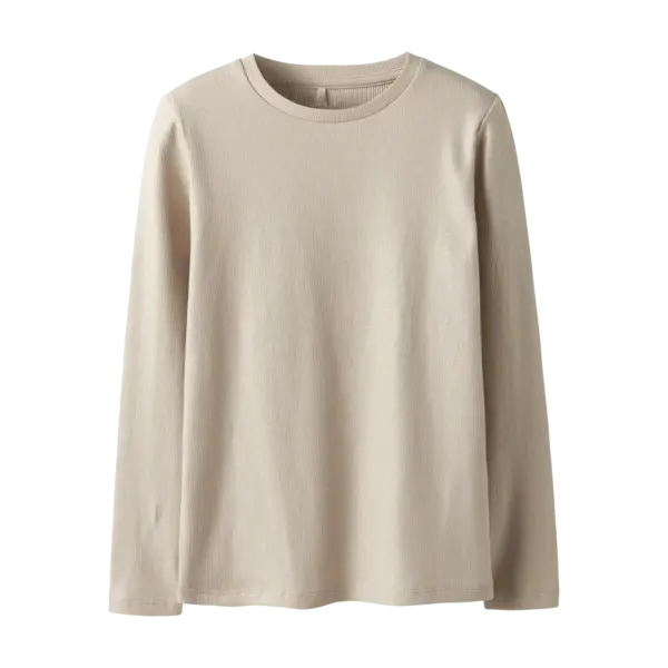 NAME IT Name It - NKF Ribea Little Sparkle Slim Top- Beige/Champagne