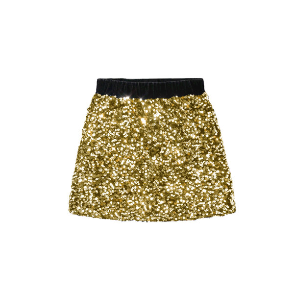 Sequin Sparkle Skirt - Gold