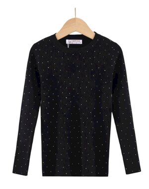 Happy Sparkle Top - Black/Silver