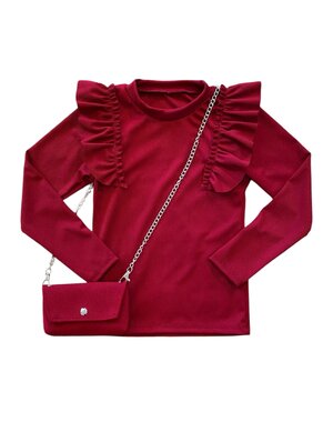  Lilly Top - Bordeaux Red
