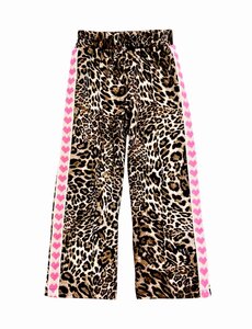  Soft Leopard Heart Pants - Brown/Pink