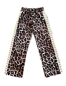 Sporty Leopard Heart Pants - Brown/Gold