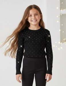  Happy Sparkle Top - Black/Silver