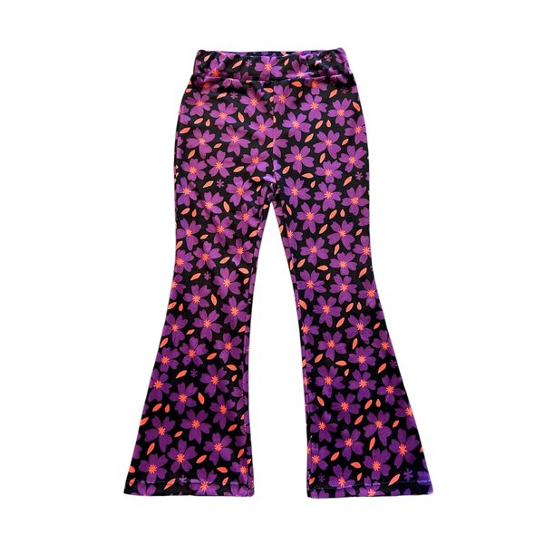 Violet Velvet Flower Flared - Purple/Black