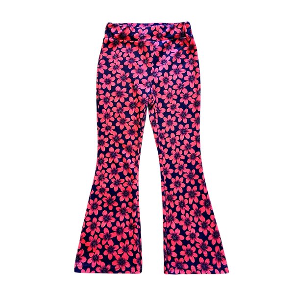 Vayen Velvet Flower Flared - Watermelon/Dark Blue