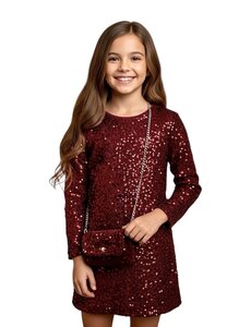  Party Sparkle Dress - Bordeaux/Bordeaux