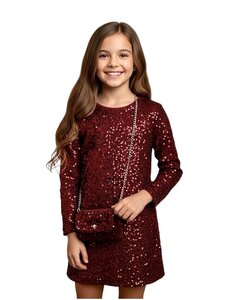  Party Sparkle Dress - Bordeaux/Bordeaux