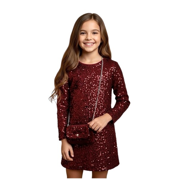 Party Sparkle Dress - Bordeaux/Bordeaux
