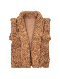  Cute Teddy Gilet - Camel