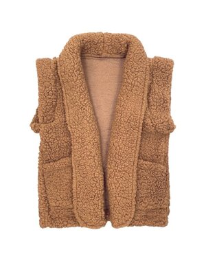  Cute Teddy Gilet - Camel