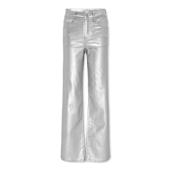 ONLY GIRLS Only - KOG Juicy Wide Metal Coated Pants - Silver