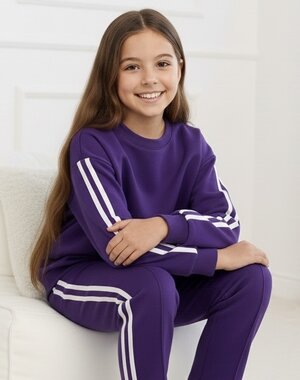  Kensi Sporty Set - Purple/White