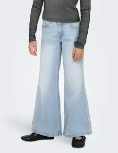ONLY GIRLS Only - KOG California Wide Flared AKM217 Jeans - Dark Medium Blue Denim