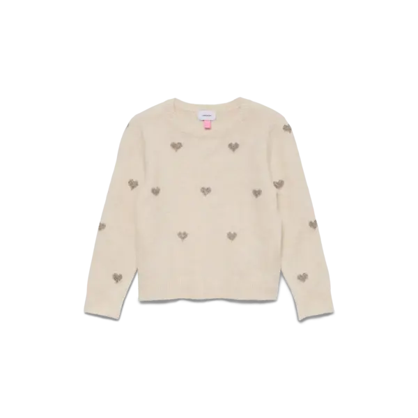 VERO MODA GIRLS Vero Moda - Doffy Heart Sweater - Beige