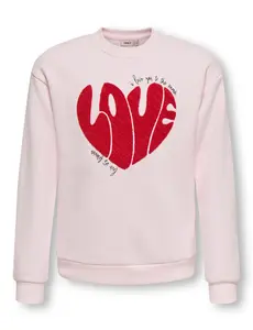 ONLY GIRLS Only - Lovely Printed Sweater - Light Pink/Red