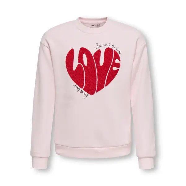 ONLY GIRLS Only - Lovely Printed Sweater - Light Pink/Red