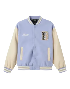 NAME IT Name It - Varsity Bomber Jacket  - Light Blue/Beige
