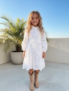  Broderie Ibiza Dress - White