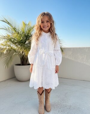  Broderie Ibiza Dress - White