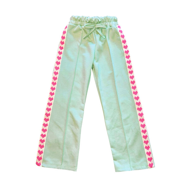 Soho Sporty Heart Pants - Mint/Pink
