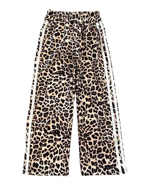  Double Striped Sporty Leopard Pants - Beige