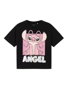 NAME IT Name It - Metallic Angel from Stitch Shirt - Black