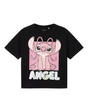 NAME IT Name It - Metallic Angel from Stitch Shirt - Black
