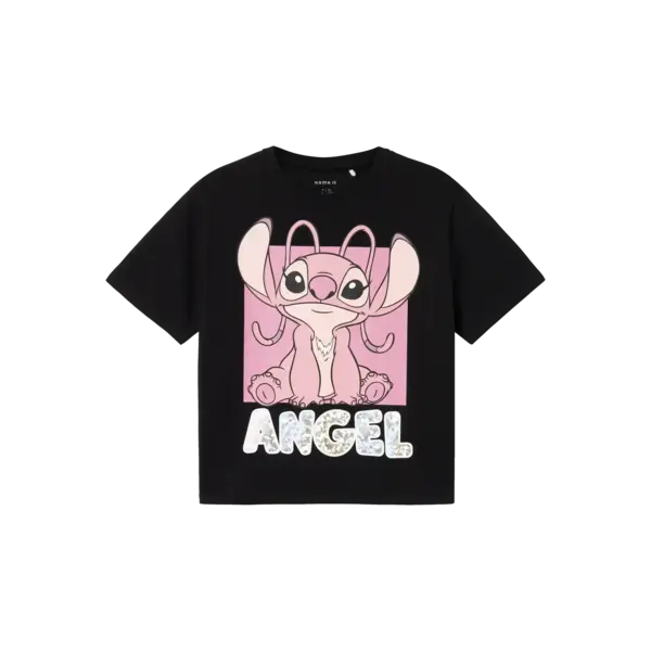 NAME IT Name It - Metallic Angel from Stitch Shirt - Black
