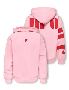 ONLY GIRLS Only - L'amour Heart Hoodie Sweater - Pink/Red